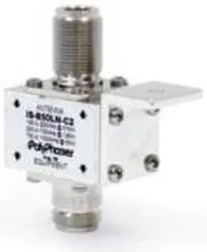 PolyPhaser IS-B50LN-C0 BroadBand Bulkhead Arrestor, N-Female 10MHz to 1GHz