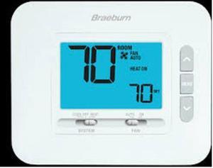 Braeburn 1030 Economy Non-Programmable 1H / 1C Thermostat with 3" Display