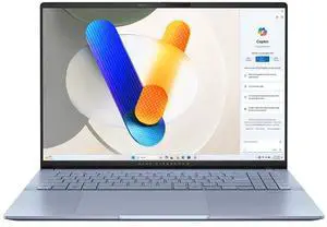 Asus Vivobook S16 AI PC Laptop 16" 2.8k OLED 120Hz (600nits, 100% DCI-P3) Intel 16-core Ultra 9 285H 32GB DDR5 1TB SSD RGB Backlit Harman/kardon Wi-Fi7 FHD IR Privacy Camera Win11 Copilot+ AI
