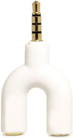 4 Position 3.5mm Stereo Splitter Audio to Mic Headset Jack Plug Y Adapter White