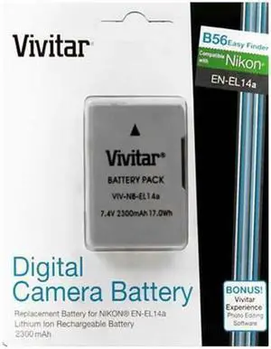 Vivitar High Capacity EN-EL14a Li-on Battery (Nikon EN-EL14 Replacement)