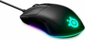 STEELSERIES  RIVAL 3 LIGHTWEIGHT WIRED OPTICAL GAMING MOUSE WITH BRILLIANT PRISM RGB LIGHTING  BLACK