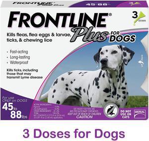 Frontline Plus for Large Dogs Flea and Tick 45-88 Lbs - 3 Doses