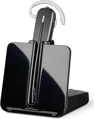 Poly CS540 Wireless DECT Headset (Plantronics)  Single Ear (Mono) Convertible (3 wearing styles)  Connects to Desk Phone  Noise Canceling Microphone