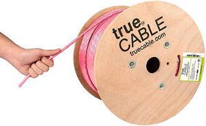 Cat6A Riser CMR 1000ft Pink 23AWG 4 Pair Solid Bare Copper 750MHz ETL Listed Unshielded Twisted Pair UTP Bulk Ethernet Cable