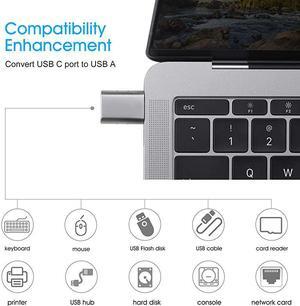 USB C to USB Adapter 2 Pack Thunderbolt 3 to USB 30 Adapter Compatible with MacBook Pro 2019 and Before MacBook Air 20192018 Dell XPS and More Type C Devices Silver
