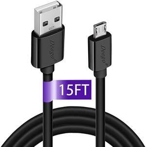 Micro USB Cable15Ft Extra Long PS4 Controller Charger Cable  Xbox One Controller Cord Durable Android Charging Cord for Samsung Galaxy S7 Edge S6Note 5Note 4Moto G5Android Phone Black