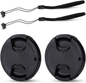 2 Pack  52mm Front Lens Cap Cover with Elastic Cap Keeper for Nikon D3000 D3100 D3200 D3300 D5000 D5100 D5200 D5300 D5500 with AFS 1855mm Kit Lens and Other Lenses with 52mm Filter Thread