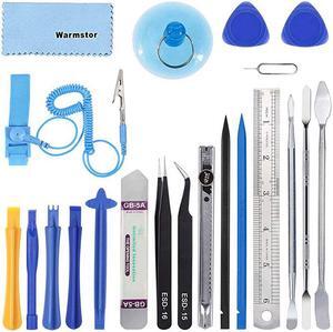 21 Pieces Opening Pry Tool Kit with Spudgers Tweezers Ruler and AntiStatic Wrist Strap Professional Repair Tools Kits for Smartphone Tablet and more