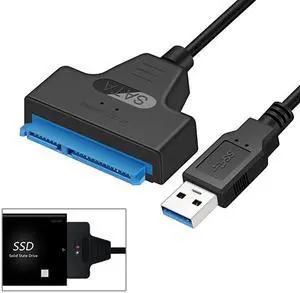 SATA to USB Cable USB 30 SATAIII Hard Drive Adapter Cable for 25 Inch SSD HDD Support UASP 8 Inch