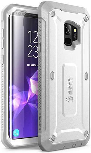Unicorn Beetle Pro Series Case Designed for Galaxy S9 with Builtin Screen Protector FullBody Rugged Holster Case for Galaxy S9 2018 Release White