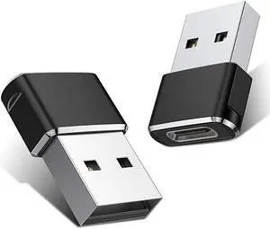 USB C Female to USB Male Adapter Upgraded Version 2Pack  Type C to USB A Adapter Compatible with Laptops Power Banks Chargers and More Devices with Standard USB A Ports Black