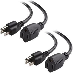 2Pack 16 AWG Heavy Duty AC Power Extension Cord Power Extension in 6 Feet NEMA 515P to NEMA 515R