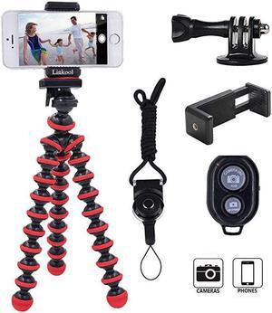 Phone Tripod  Octopus Flexible Tripod with Wireless Remote Phone Holder Mount Use as iPhone Tripod Cell Phone Tripod Camera Tripod Travel TripodTabletop Tripod for iPhone Gopro