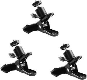 3PC Metal Tripod Clip Clamp Mount 360 Mini Ball Head 14 Screw Compatible with HTC VIVE Base StationOculus Rift SensorLighthouseCanon Nikon Flash Lighting Speedlite DSLR Camera Camcorder