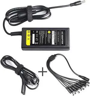 12V 5A Power Supply Adapter with 8 Splitter Power Cable for Security Camera CCTV DVR Surveillance System