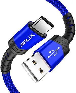 USB Type C Cable 3A Fast Charging 2Pack 66ft  USBA to USBC Charge Braided Cord Compatible with Samsung Galaxy S10 S9 S8 S20 Plus A51 A11Note 10 9 8 PS5 Controller USB C ChargerBlue