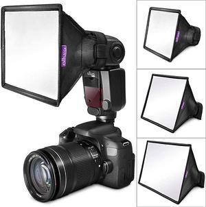 3 Pack Flash Diffuser Light Softbox by  Universal Collapsible with Storage Pouch for Canon Yongnuo and Nikon Speedlight