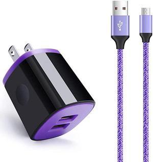 Plug Micro USB Cable Compatible for Samsung Galaxy S7 S6 J7 J7V J3 J3V J8 J5 A6 A10 Note 5 4LG K50 K40 K30 K20 V10Moto E6 E5 G4 G5TabletWall Charging Block Fast Charging Android Phone Cord