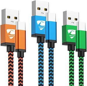 C Cable Fast USB C Charging 6FT 3Pack Power Cord Braided Phone Charger for Samsung Galaxy A10e A11 A20 A21 A51 A50 A71 A01 S10 S21 S20 FE Note 20, Moto G Power Stylus G7 G6 Z4, LG K51 Stylo4 5 6