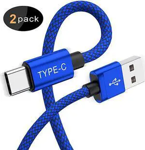 Type C Charger Cable 6.6FT 2-Pack,Nylon Charging Power Cord for New Fire HD 10 9th 2019 8 10th 2020 Generation,Samsung Galaxy Fold A10E A51,A52,A12,A32,A42,A71,A72,Moto Z3 Z4 G7 G8 G9 Play G Pro