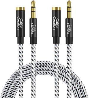 35mm Headphone Extension Cable  35mm Male to Female Stereo Audio Extension Cable Adapter with Gold Plated Connector 2Pack 6 Feet