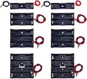 8 Pack AA Battery Holder Bundle with Wire 1 AA Battery Holder 1.5V, 2 Pcs, 2 AA Battery Holder 3V, 2 Pcs, 3 AA Battery Holder 4.5V, 2 Pcs, 4 AA Battery Holder 6V, 2 Pcs by