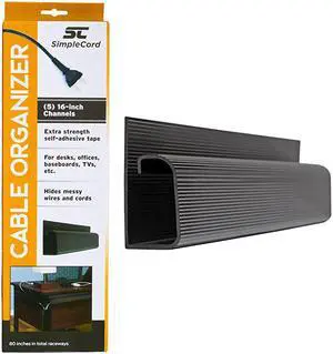 J Channel Desk Cable Organizer by  10 Black Raceway Channels Cord Cover Management Kit for Desks Offices and Kitchens