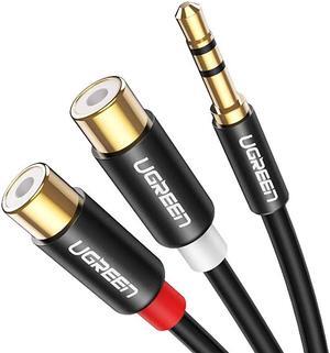 3.5MM Male to 2 RCA Female Jack Stereo Audio Cable Y Adapter Gold Plated Compatible for iPhone iPod iPad MP3 Tablets HiFi Stereo System Computer Sound Speaker