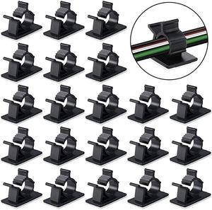 30 Pcs Black Cable Wire Clips Adjustable Nylon Wire Holder Adhesive Cable Management Suitable for Maximum Diameter 08 inch 201mm Cables