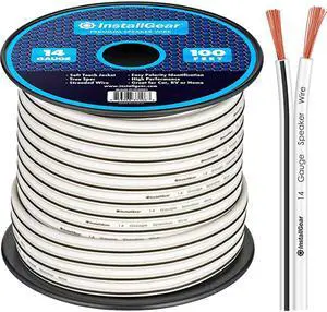 14 Gauge AWG 100ft Speaker Wire Cable White