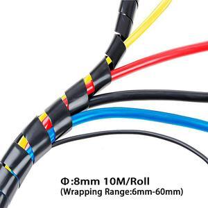 8mmWrapping Range6mm60mm Spiral Cable Wrap Spiral Wire Wrap Cord for Computer Electrical Wire Organizer Sleeve Hose RoHS Black Dia 8MMLength 10M