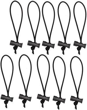 Multipurpose Extra Thick Toggle TieElastic Cable TieOrganizer Adjustable Cable StrapTangle TamerCable Management for CordCable Reusable 10x 16CM Black