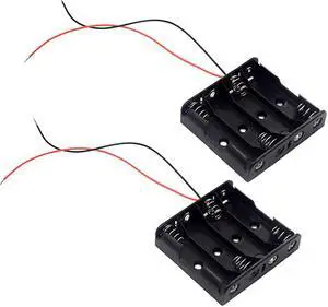 Pack of 2 4 AA Battery Holder 4 AA Battery Holder with Leads 4 AA Battery Holder with Wires