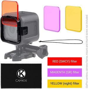 Diving Lens Filter Kit Compatible with GoPro Hero 5 and Hero 4 Session Camera - Enhances Colors for Various Underwater Video and Photography Conditions