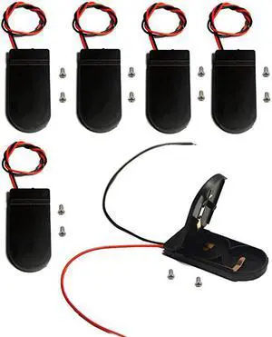 Pack of 6 cr2032 Battery Holder Coin Cell Holder CR2032 Battery Holder with Switch 2 x 3V CR2032 Button Coin Cell Battery Holder with Leads On Off Switch