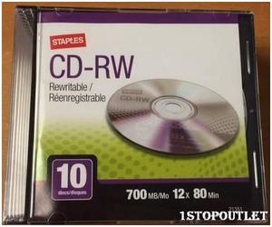 CDRW Rewritable with slim CD Slim Case 10 pieces
