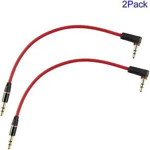 2Pack 8inch 3Port 35mm Right Angle Male to Male Replacement for Headphones iPods iPhones iPads HomeCar Stereos and More