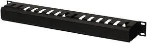 1U Metal Rack Mount Horizontal Cable Manager Duct Raceway for 19 Inch Server Rack
