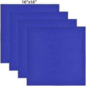 Extra Large 4-Pack Microfiber Cleaning Cloth For Laptop, LCD TV, Computer Screen, Monitor, Tablet, Camera Lens, Glass, Lenses, Phone, iPhone, iPad, other Delicate Surface - Blue (16x16 Inch)