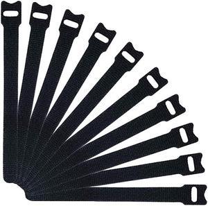 100 PCS Reusable Fastening Cable Ties, Microfiber Cloth 6-Inch Hook and Loop Cord Ties, Adjustable Cable Organizer for Home (Black)