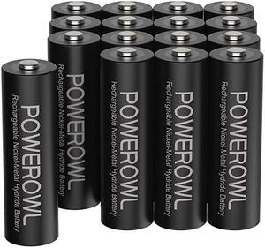 AA Rechargeable Batteries 2800mAh High Capacity Batteries 12V NiMH Low Self Discharge Pack of 16