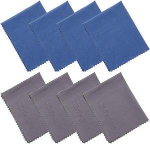 8Pack Microfiber Cleaning Cloth for Camera Lens Glass Lenses Phone iPhone iPad Tablet Laptop LCD TV Computer Screen Monitor and Other Delicate Surface 4 Blue 4 Grey 6x7 Inch