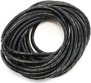 PE 38 Inches 10 mm Black Polyethylene Spiral Wire Wrap Tube PC Manage Cable for Car Computer Cable