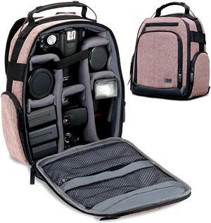 Portable Camera Backpack for DSLR Brown with Customizable Accessory Dividers Weather Resistant Bottom and Comfortable Back Support Compatible with Canon Nikon and More