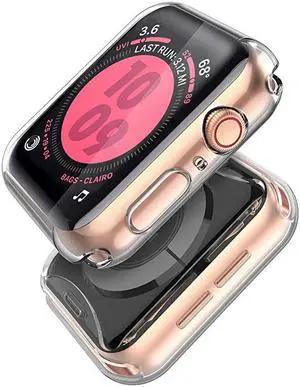 2 Pack  Case for Apple Watch SE Series 6 Series 5 Series 4 40mm Durable TPU Screen Protector HD Clear Ultraslim cover iWatch Overall Protection Case