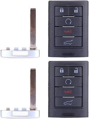 Replacement fit for Uncut 315MHz Keyless Entry Remote Key Fob Cadillac SRXATSELRXTS NBG009768T Pack of 2