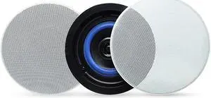 4 Inches Flush Mount 2 Way Full Range Stereo in Wall Ceiling Bluetooth SpeakersPerfect for Humid Indoor Outdoor Placement Bath KitchenBedroomCovered Porches A Pair