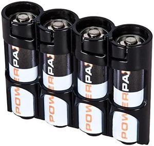 SLAATB by Powerpax SlimLine AA Battery Caddy Black Holds 4 Batteries