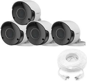 SDC89445BF 5MP CCTV Surveillance Weatherproof Bullet Security Camera 82ft IR Distance Plastic Housing 36mm Lens 104° Wide Angle Quad Pack